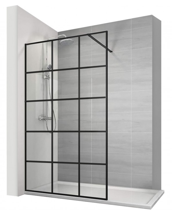 ŚCIANKA PRYSZNICOWA SOLEO WALK IN 110x195 CZARNA ŚCIANKA PRYSZNICOWA SOLEO WALK IN 110x195 CZARNA